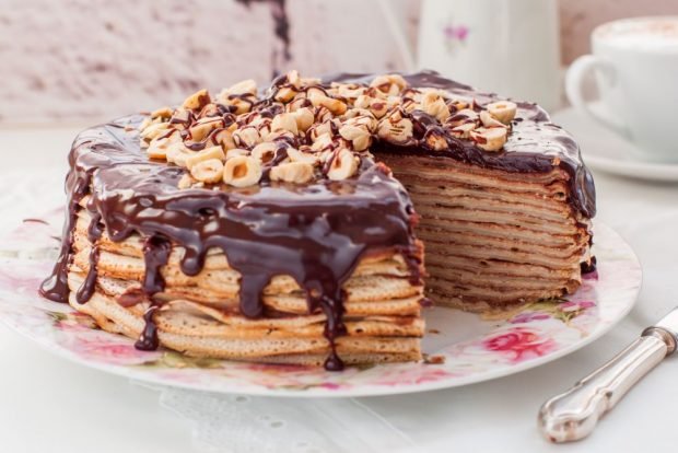 Пісний млинцевий торт – Простий і смачний рецепт, як приготувати покроково