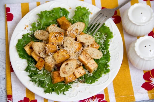Салат «Цезар» з тофу – простий і смачний рецепт з фото (покроково)