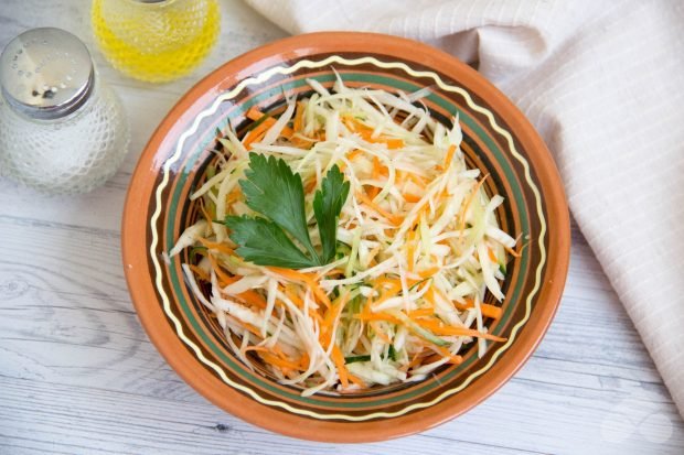 Швидкий салат з капусти, моркви і огірка – простий і смачний рецепт з фото (покроково)