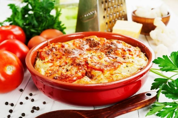 Омлет з помідорами, цвітною капустою і сиром в духовці – простий і смачний рецепт, як приготувати покроково