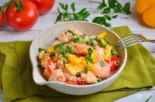 Овочевий салат з креветками і кускусом – простий і смачний рецепт з фото (покроково)